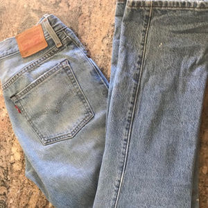 Levi's 501Distressed White Oak Cone Denim  Jeans